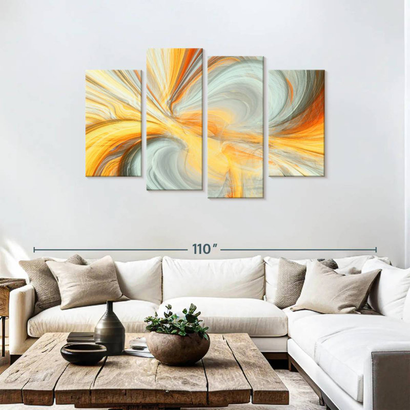 Avery fluide abstrait dynamique, H 48 po x l 75 po