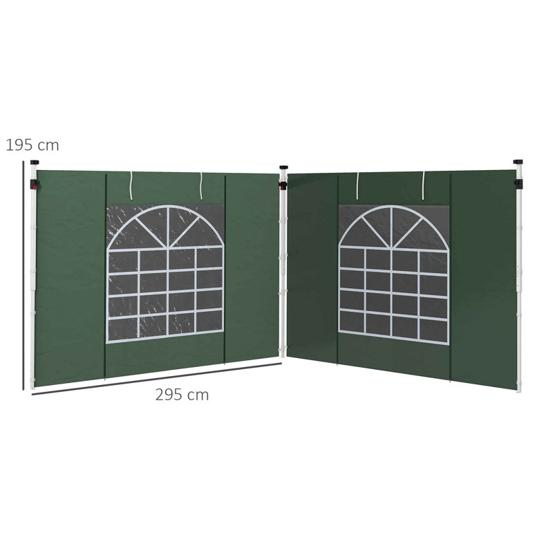 Burgohy Dakota Fields Polyester Side Wall for Gazebo, Green