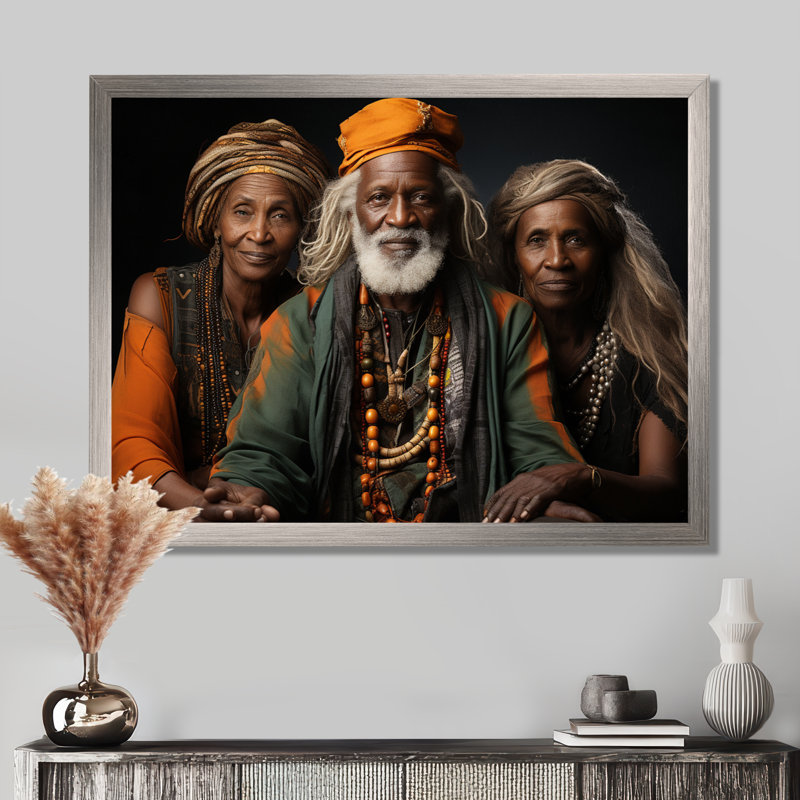 «African Legacy II», reproduction sur toile, Cadre flottant noir, H 16 po x l 32 po x P 1 po