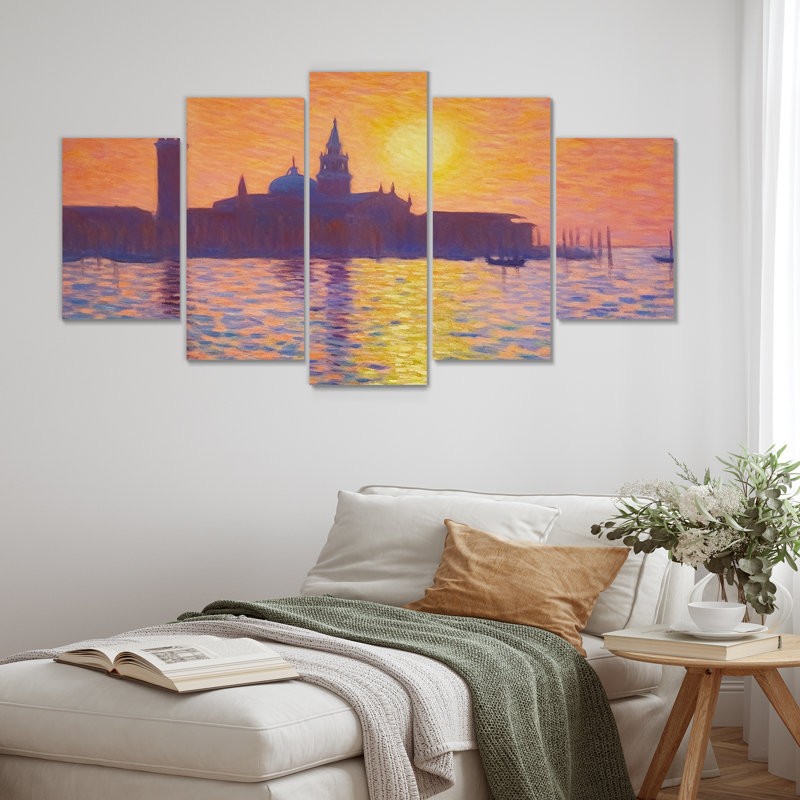 Sayles - Art mural de Venise pour le salon, 5 pièces, H 32 po x l 60 po