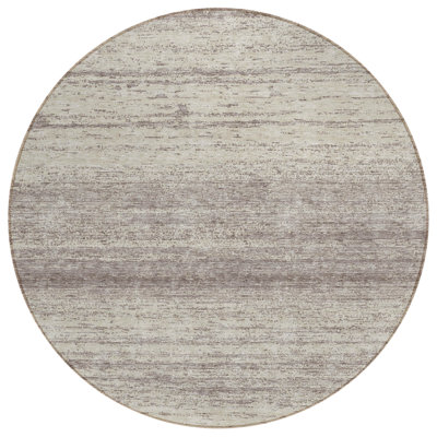 Tapis extérieur lavable à rayures 8 po Taupe and Beige