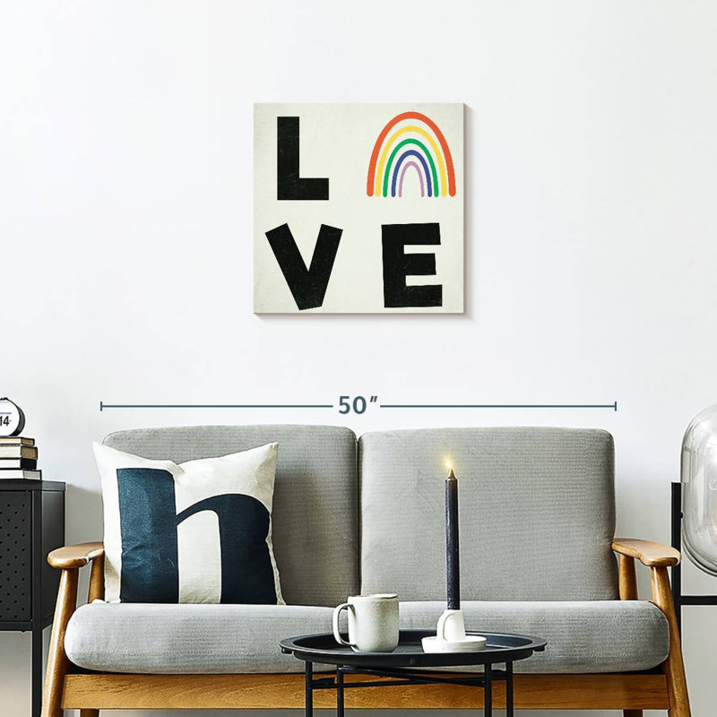Love Rainbow Typography, 20" H x 20" W