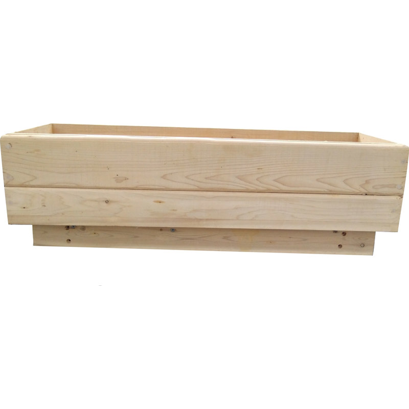 Dingess Handmade Wood Railing Planter, 10" H x 37.5" W x 9.75" D