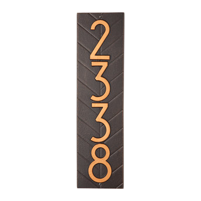 Mid-century Modern Herringbone Vertical Wall Plaque