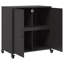  Buffet noir en acier 27 po x 15,4 po x 28,3 po