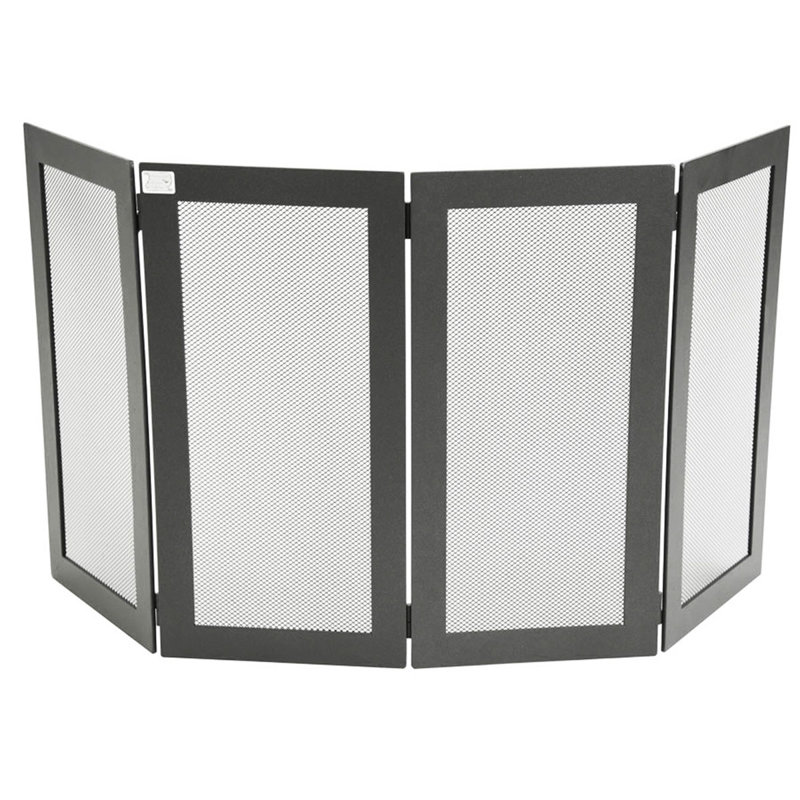 Lucien 5 Panel Iron Fireplace Screen, 50cm H x 100cm x 1cm D