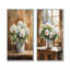Hortensias sur la table de grange I - Collection d'art mural floral 2 pièces-2139483420-2139483409