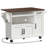 47'' Rolling Kitchen Cart with Microwave Shelf and Power Outlet, Drop Leaf Countertop Storage Island, Table with Drawer & Wine Rack-1936535607