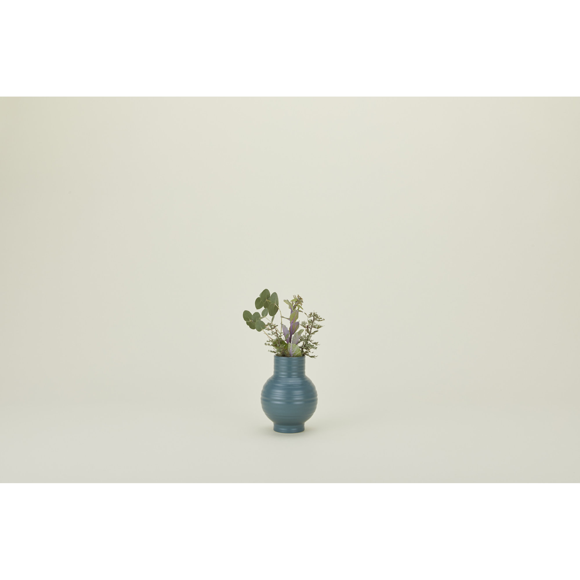 Essential Stoneware Table Vase, 7.5" H x 5.25" W x 5.25" D, Blue