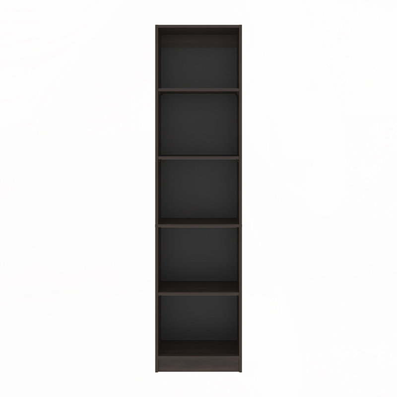 5-Shelf Bookcase with Open Storage, Walnut, (5 Shelves) 71.7"H x 17.8"W x 11.8"D