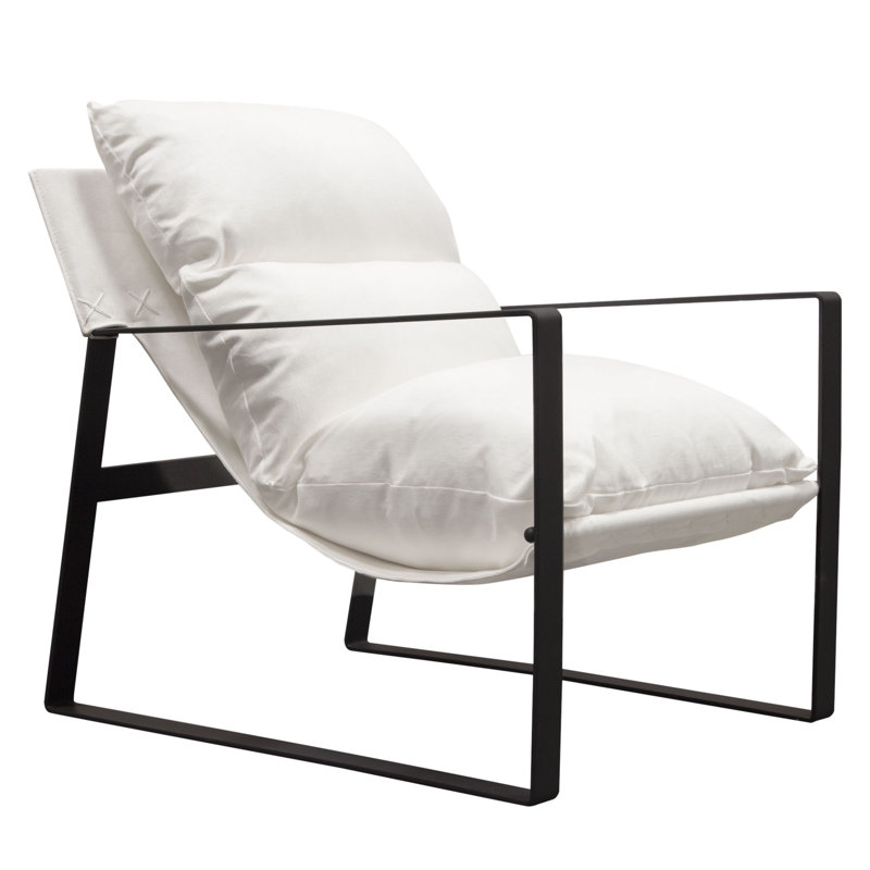 Kassity Upholstered Armchair, White Linen