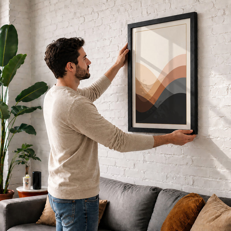 Earth Waves Minimalist - Print, A1 - 84.1 x 59.4 cm, White