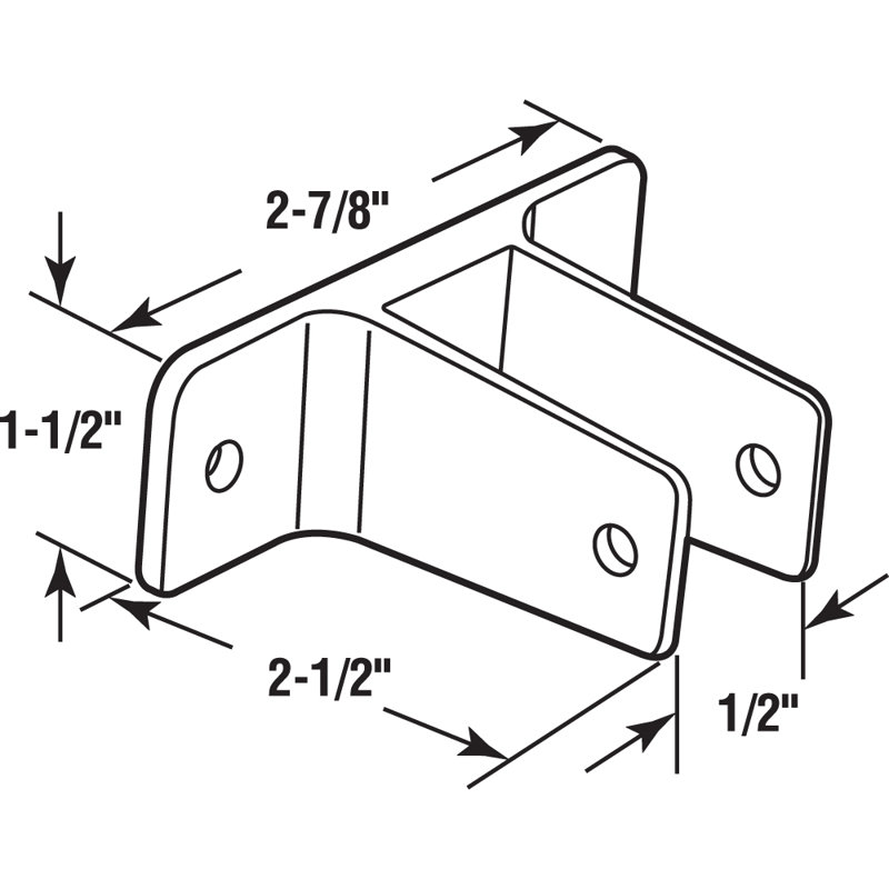 Chrome Plated Zinc Alloy Two Ear Wall Bracket for 1 Inch Panels