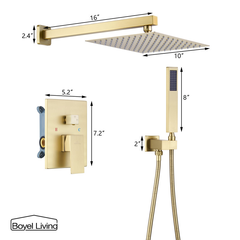 Système de douche réglable complet avec valve brute