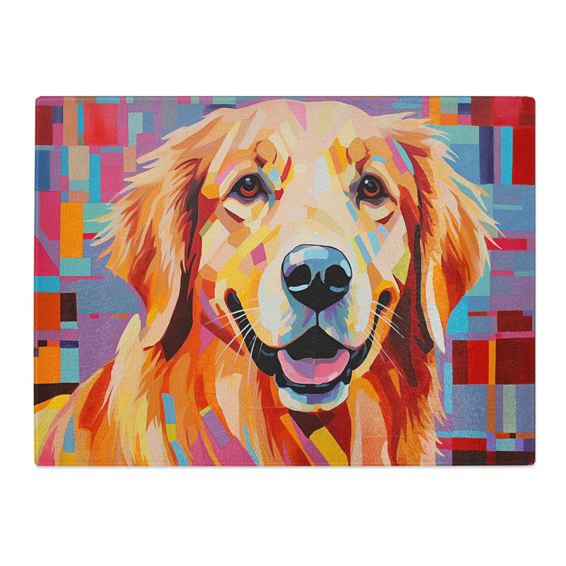 Golden Retriever Constructivism  Glass Chopping Board