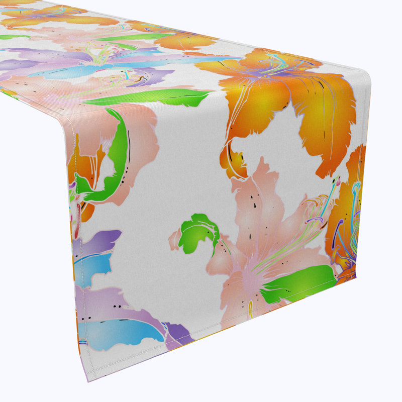 Floral 215 Cotton Table Runners, 90" x 16"