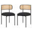 Ambri Rattan Back Fabric Upholstered Side Chair-777129695-793124535