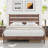 Flennory Solid Wood Bed Frame with Ergonomic Headboard-427165194-427165192