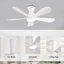 Ventilateurs de plafond 42 pouces RVB avec lumière DEL et télécommande / commande, plafonnier encastré, éclairage à intensité variable RVB, ventilateur de plafond blanc moderne pour chambre d'enfant, utilisation intérieure / extérieure couverte-117579841-117579840