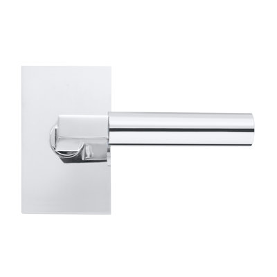 Levier de passage Bravura 845-8 sur rosette rectangulaire contemporaine en chrome poli