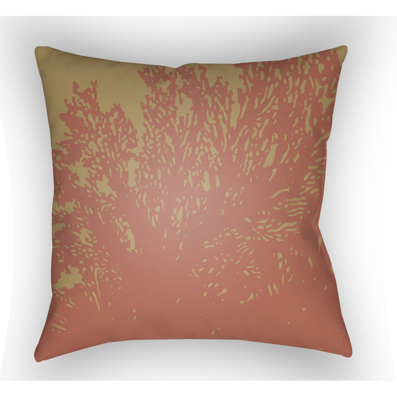Textures Square Throw Pillow, Coral, 20" H x 20" W x 4" D