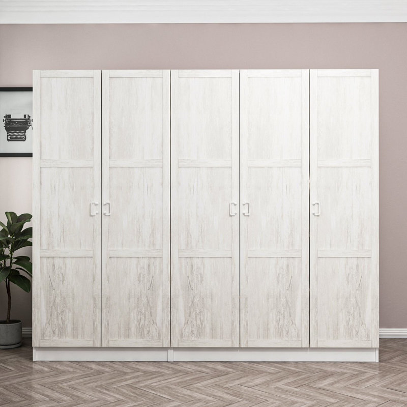 Raqual 100% MELAMINE COATED PARTICLE BOARD Wardrobe, 255cm H x 210cm W x 52cm D