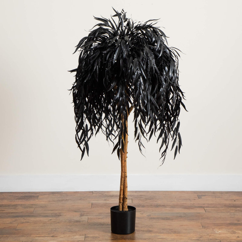 Saule noir artificiel d'Halloween, H 48 po x l 32 po x P 32 po