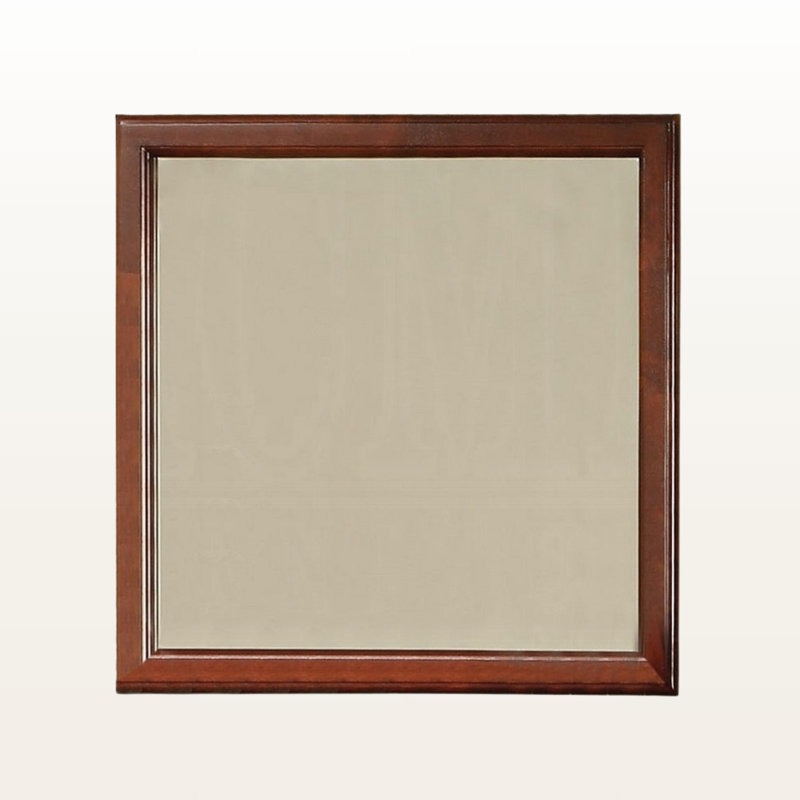 Miroir en bouleau, finition cerisier