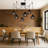 Adjustable Height Metal Body 6 Lights Chandelier