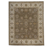 Wool Oriental Area Rug in Light Green/Ivory/Yellow