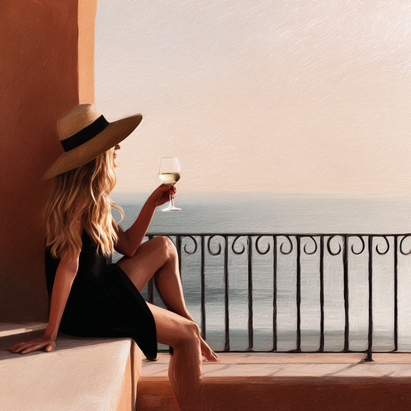 «Quiet balcon», art mural sur toile tendue, L 30 po x H 30 po x P 1,5 po