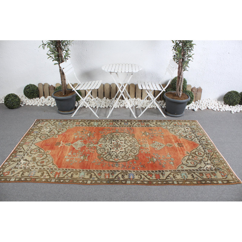 Tapis turc vintage rétro Oushak à usage de salon - Tapis Tribal