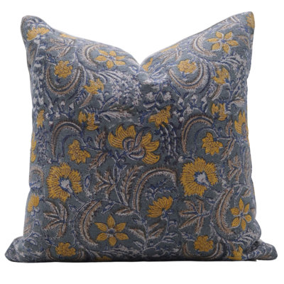 Housse de coussin en lin à imprimé à la main Fabividine Boho Farmhouse