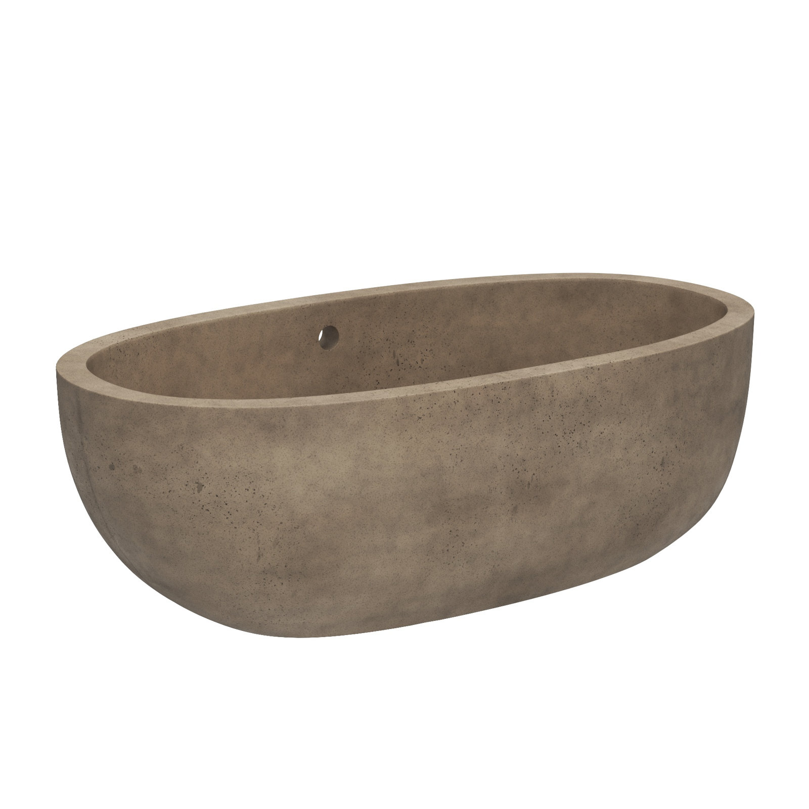 Avalon NativeStone Concrete Soaking Bathtub, 22" H x 36" W x 66" L, Earth