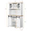 Armoire à vin 70 po avec huche de rangement, portes de grange coulissantes, support à verre et organisateur de bouteilles, bar à café multifonctionnel-1385354731