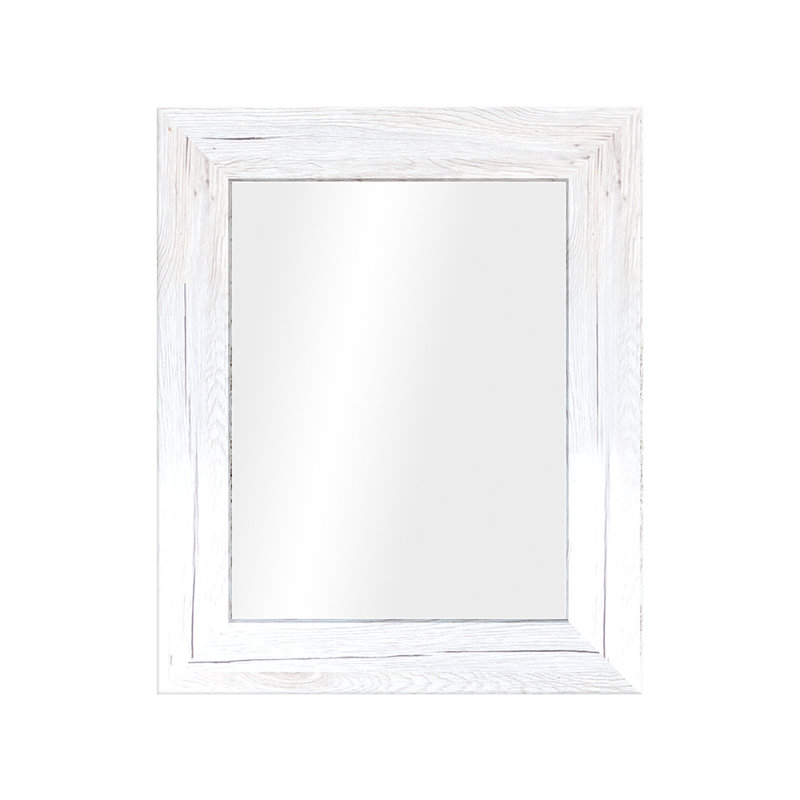 Javeria Wood Flat Wall Mirror, 86cm H x 60cm W, White