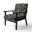 Blue Boho Chic Feathers Charms - Upholstered Bohemian & Eclectic Accent Arm Chair