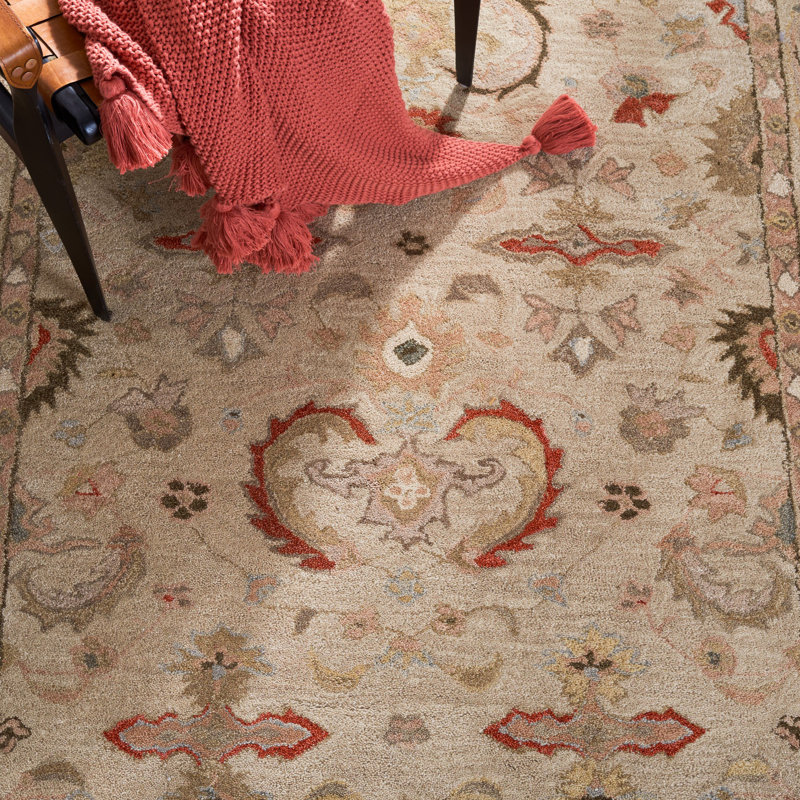 Tapis oriental en laine touffeté à la main Tingley, Rectangle 4 pi x 6 pi