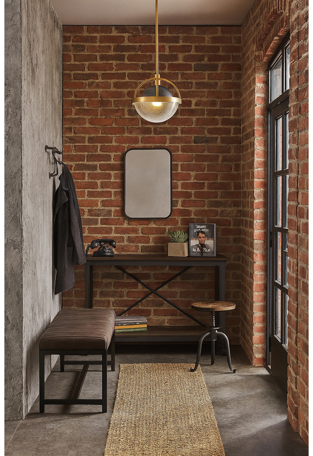 Kathryn Single Light Glass Dimmable Pendant, Heritage Brass, Black