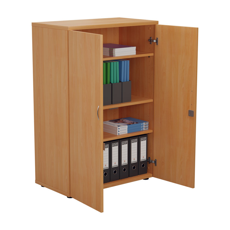 Buariki 2 -Door 2 -Shelf Storage Cabinet, Beech