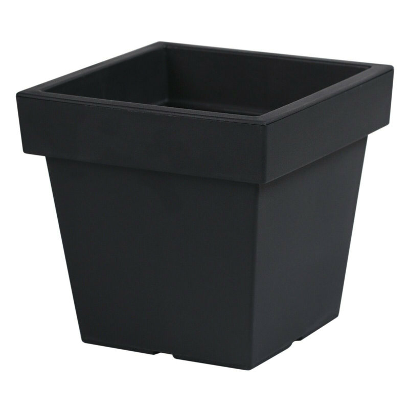 Calabro Pot Planter, Dark Grey, 18.1cm H x 19.3cm W x 19.3cm D