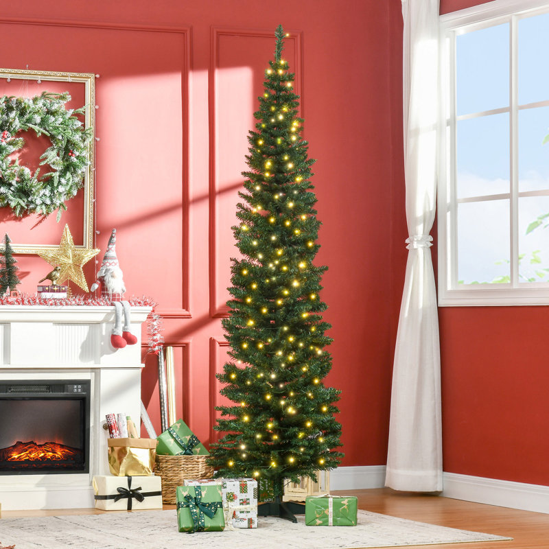 Grand sapin de Noël artificiel pré-éclairé avec branches réalistes, 7'