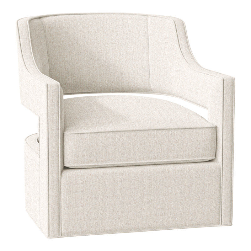 Fauteuil pivotant l 29,5 po Phoebe, Perigold craie douce au toucher