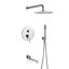 Système de douche complet mural à 3 fonctions rondes avec valve brute-58146966