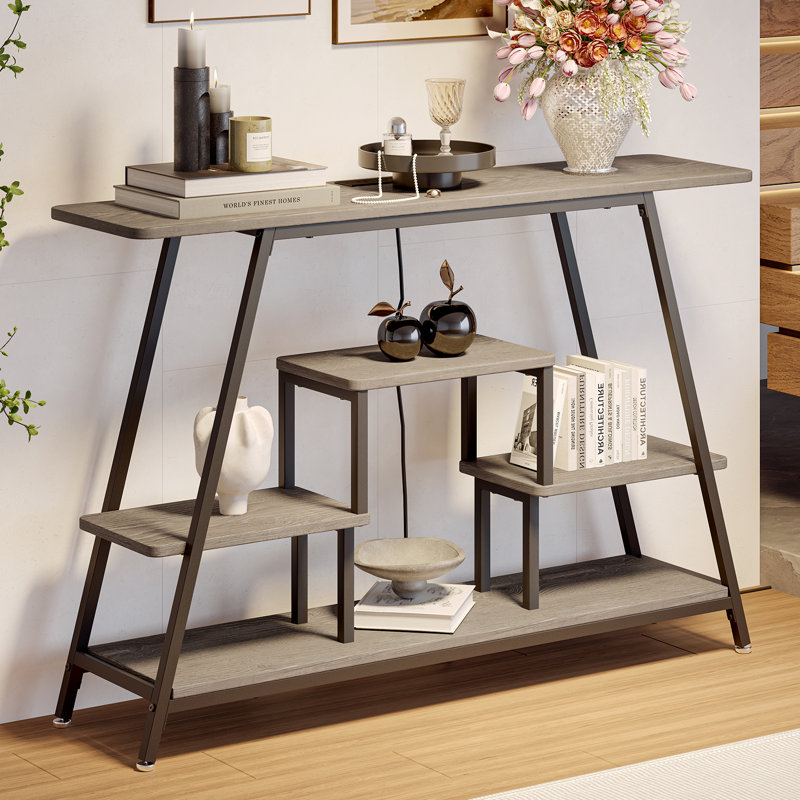 47.28'' Console Table with Charging Station, Gray