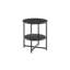 Petite petite table d'appoint ronde, table de bout de ferme à 2 niveaux, tables d'appoint pour petits espaces, tables de chevet pour le salon, tables basses avec tablette de rangement, noir