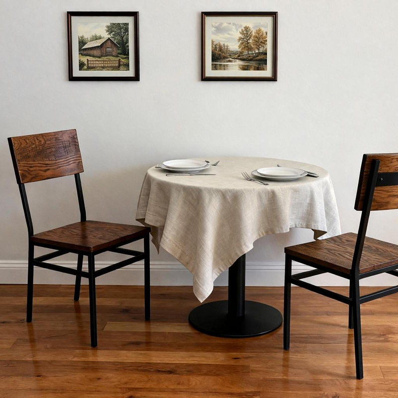 Ensemble de 2 chaises de salle à manger pour restaurant avec cadre et siège en métal en chêne rouge nord-américain