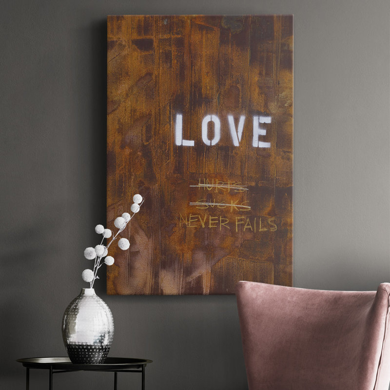 «Love Never Fails I», reproduction sur toile tendue, H 12 po x l 8 po x P 1 po