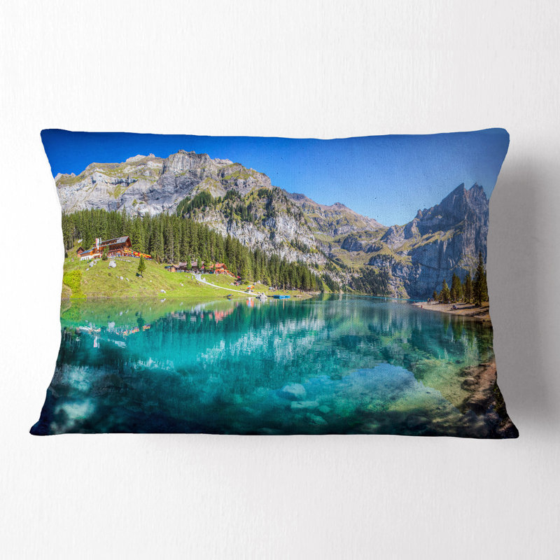Coussin lombaire paysage paysage lac Oeschinen Suisse