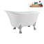 Baignoire de trempage sur pied 51 po en acrylique avec bonde, pattes et plateau en bambou Streamline-72770755-76231165